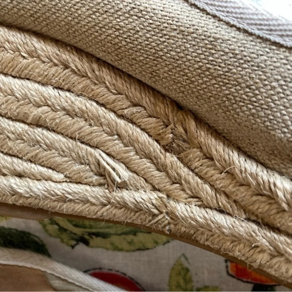 Tory Burch Jackie beige peeptoe wedges size 9B - Picture 4 of 16